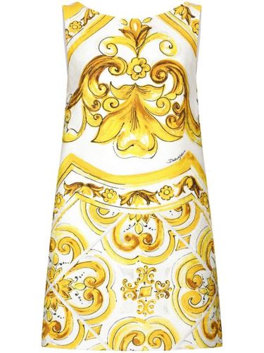 Robe en soie à imprimé Majolica - Dolce & Gabbana - Modalova