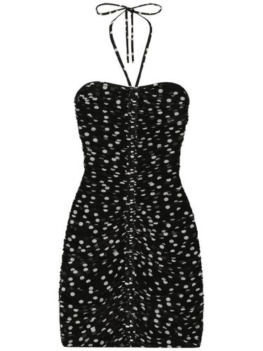 Robe drapée en tulle à pois - Dolce & Gabbana - Modalova