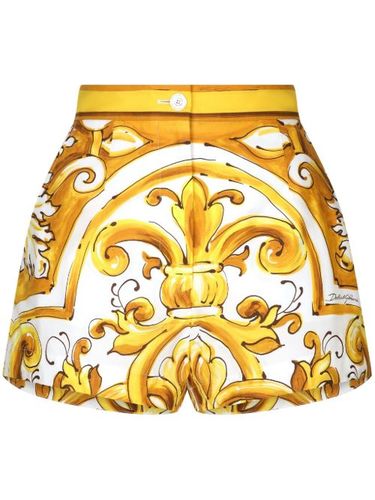 Short en coton à imprimé Majolica - Dolce & Gabbana - Modalova