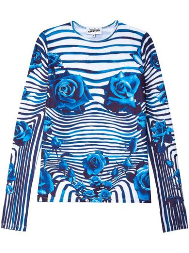 T-shirt rayé à fleurs - Jean Paul Gaultier - Modalova