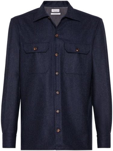 Surchemise en flanelle à manches longues - Brunello Cucinelli - Modalova
