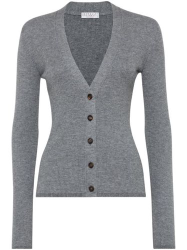 Cardigan en maille à design nervuré - Brunello Cucinelli - Modalova