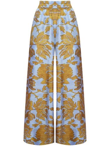 Pantalon palazzo en soie à fleurs - La DoubleJ - Modalova