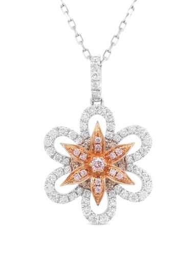 Collier en or et platine à pendentif fleur à diamants - HYT Jewelry - Modalova