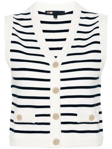 Cardigan rayé à design sans manches - Maje - Modalova