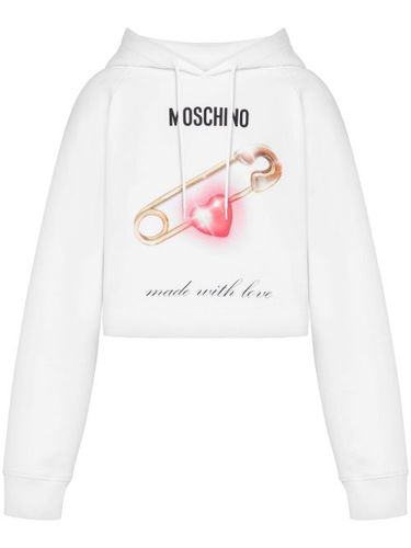 Hoodie en coton à imprimé cœur - Moschino - Modalova