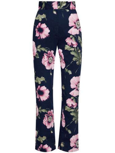 Pantalon court en coton mélangé à fleurs - Oscar de la Renta - Modalova