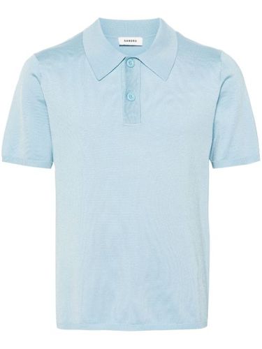 SANDRO polo en maille fine - Bleu - SANDRO - Modalova