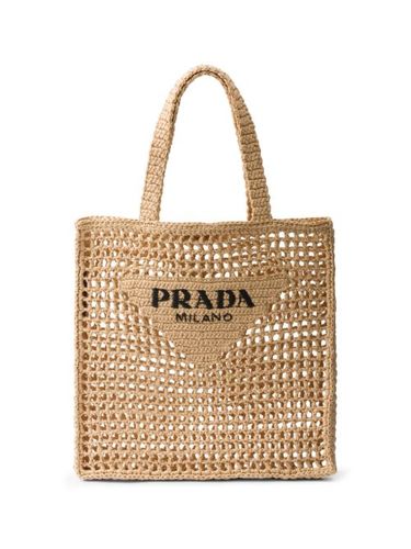 Sac cabas en raphia à logo triangle - Prada - Modalova