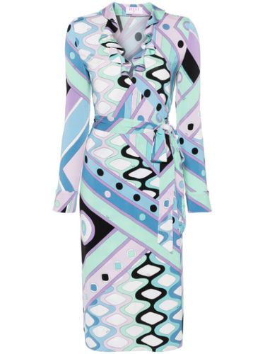 Robe portefeuille mi-longue à motif géométrique - PUCCI - Modalova