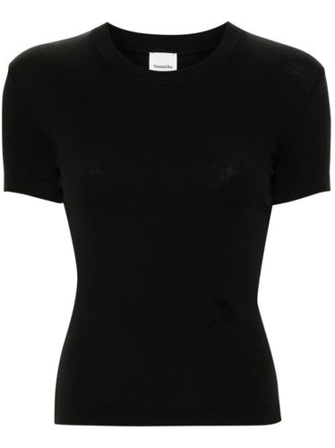 T-shirt crop à logo brodé - Nanushka - Modalova