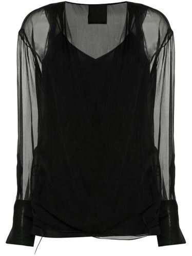 Blouse cache-cœur en soie à manches longues - Givenchy - Modalova