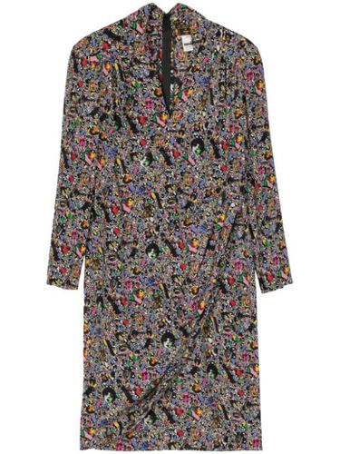 Robe portefeuille en soie à imprimé graphique - Fendi Pre-Owned - Modalova