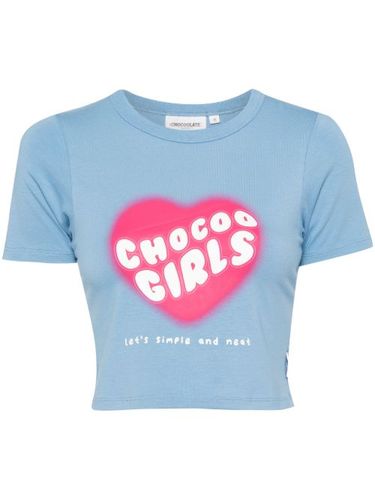 T-shirt crop à imprimé graphique - CHOCOOLATE - Modalova