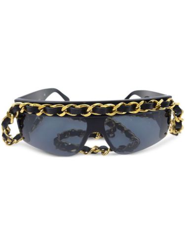 Lunettes de soleil couvrantes à détail de chaîne (années 1990-2000) - CHANEL Pre-Owned - Modalova