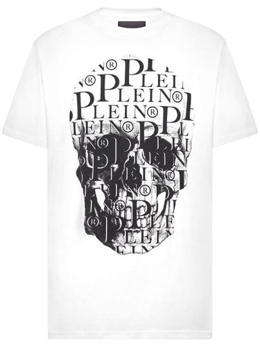 T-shirt en coton à imprimé tête de mort - Philipp Plein - Modalova