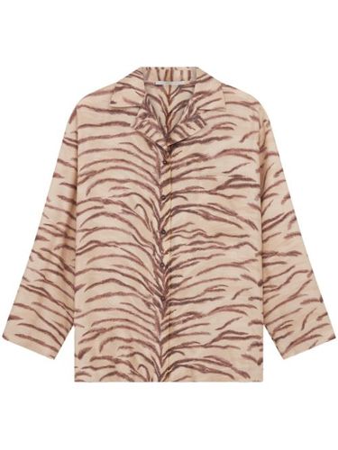Chemise de pyjama en soie à imprimé tigre - Stella McCartney - Modalova
