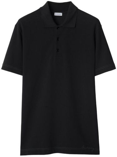 Polo en coton à logo brodé - Burberry - Modalova