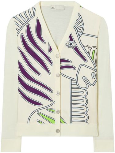 Cardigan Silk Front à imprimé zèbre - Tory Burch - Modalova