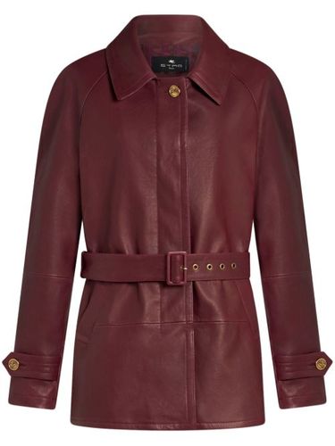 Veste en cuir à broderies - ETRO - Modalova