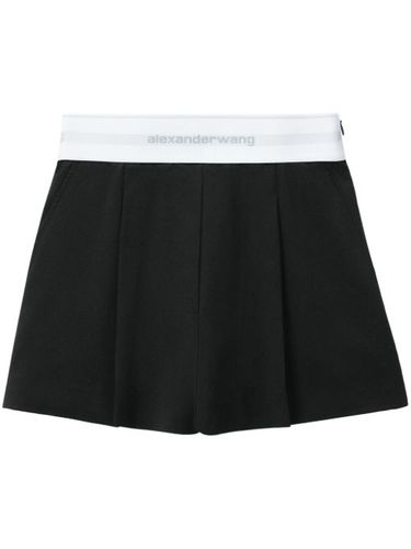 Short plissé à taille à logo - Alexander Wang - Modalova