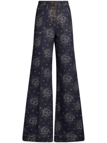 Jean évasé à fleurs en jacquard - ETRO - Modalova