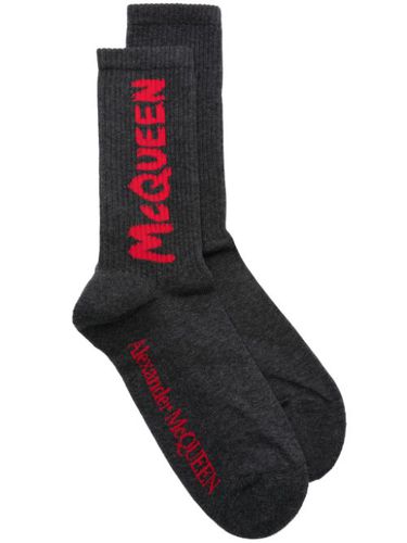 Chaussettes 3/4 à logo intarsia - Alexander McQueen - Modalova