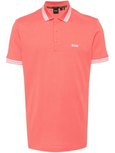 Polo en coton à logo brodé - BOSS - Modalova