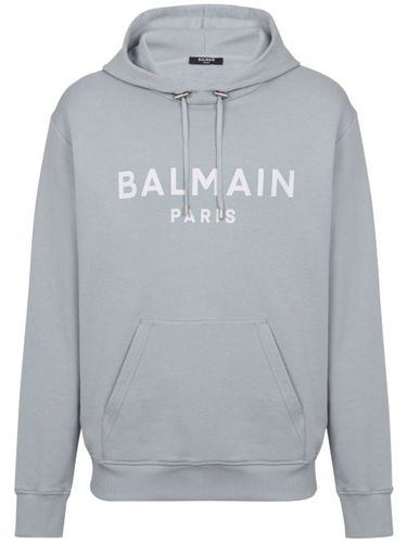 Hoodie en coton à logo imprimé - Balmain - Modalova