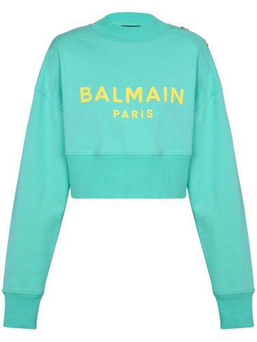 Sweat crop à logo imprimé - Balmain - Modalova