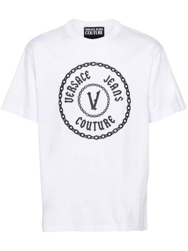 T-shirt en coton à logo imprimé - Versace Jeans Couture - Modalova