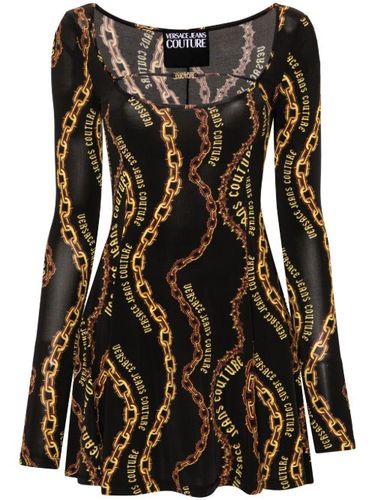 Robe courte à imprimé chaînes - Versace Jeans Couture - Modalova