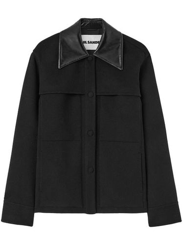 Surchemise en laine à col à découpes - Jil Sander - Modalova