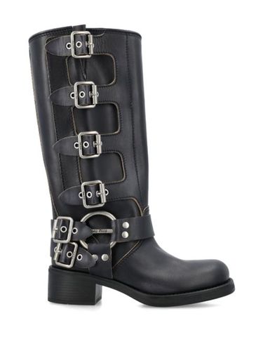 Bottes en cuir à boucle - Miu Miu - Modalova