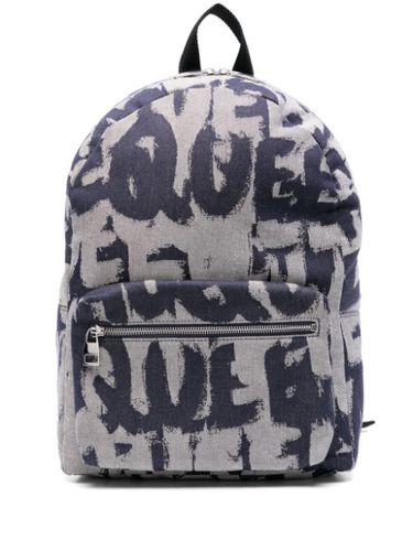 Sac à dos en jean à logo imprimé - Alexander McQueen - Modalova