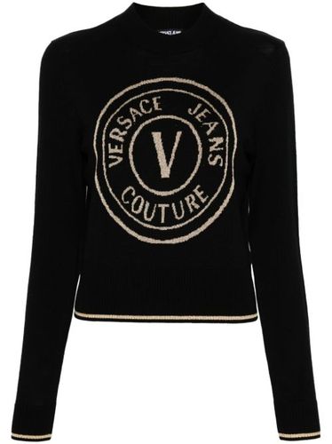 Pull V-Emblem en laine - Versace Jeans Couture - Modalova