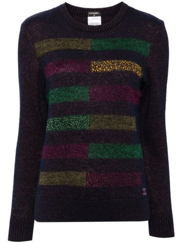 Pull rayé à ornements en cristal - CHANEL Pre-Owned - Modalova