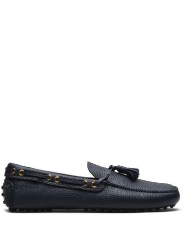 Chaussures bateau en cuir à détail de pompon - Car Shoe - Modalova