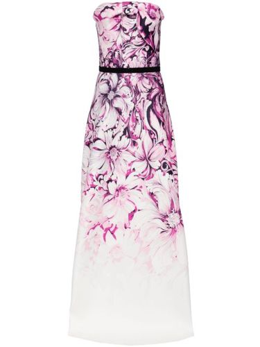Robe bustier fleurie à coupe longue - Saiid Kobeisy - Modalova