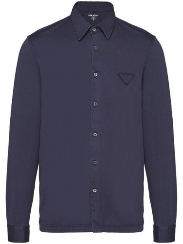 Chemise en coton à patch logo - Prada - Modalova