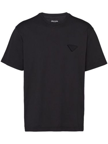 T-shirt en coton à patch logo - Prada - Modalova