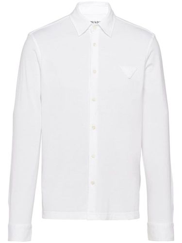 T-shirt en coton à logo triangle - Prada - Modalova
