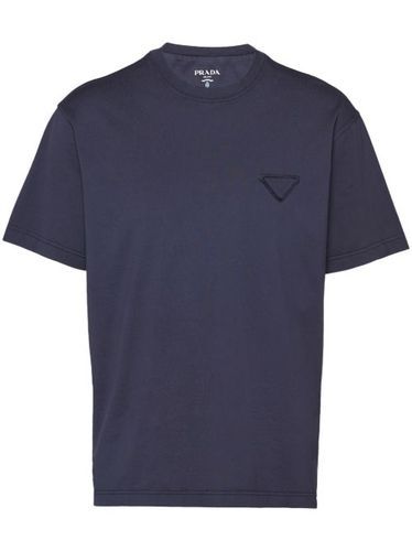 T-shirt en coton à patch logo - Prada - Modalova