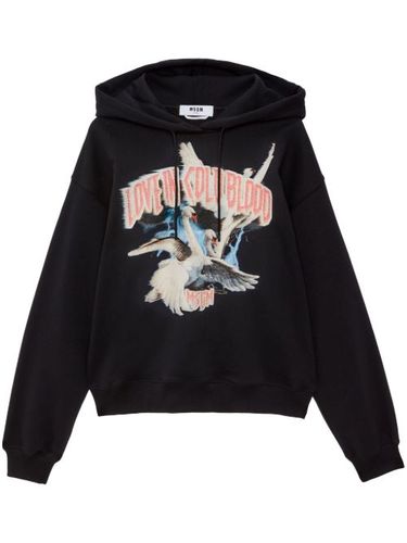 Hoodie en coton à imprimé graphique - MSGM - Modalova