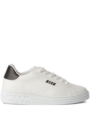 Baskets en cuir à logo embossé - MSGM - Modalova