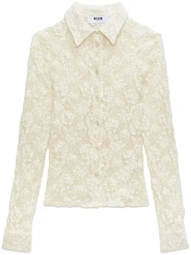 Chemise à fleurs en dentelle - MSGM - Modalova