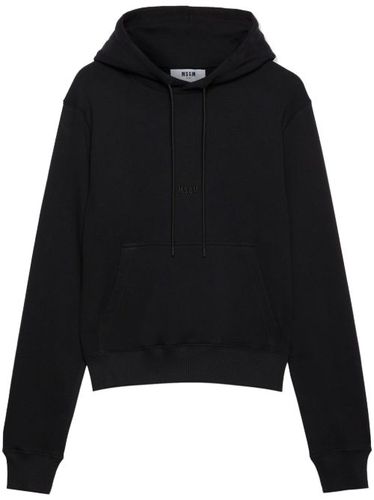 Hoodie en coton à logo brodé - MSGM - Modalova