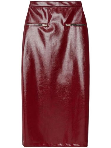 Jupe mi-longue à effet vernis - MSGM - Modalova