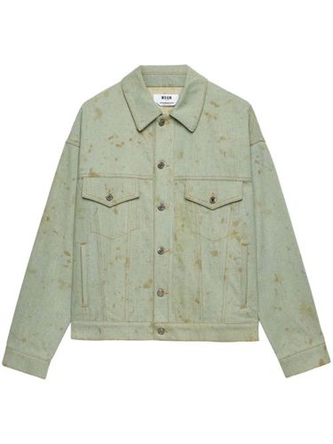Veste en jean à effet usé - MSGM - Modalova
