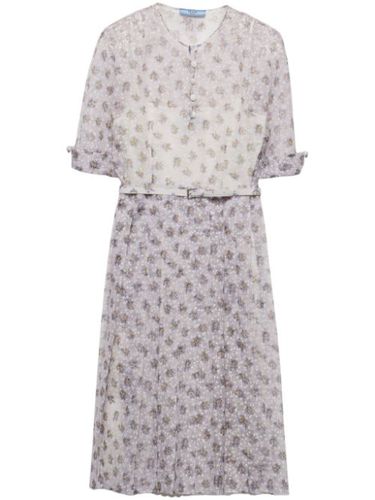 Robe mi-longue à fleurs - Prada - Modalova